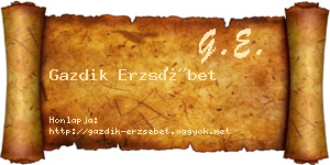 Gazdik Erzsébet névjegykártya